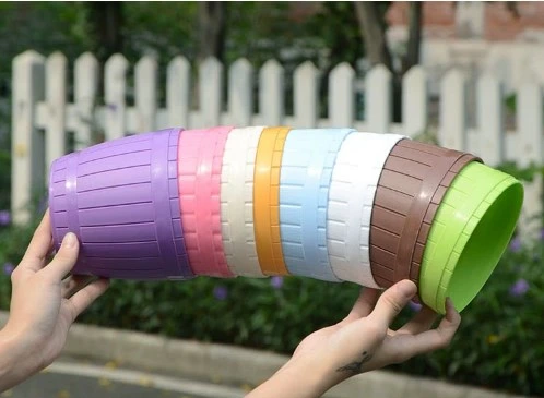 Wholesale Imitation Wooden Barrel Basin Thickening Creative Plastic Plant Pot