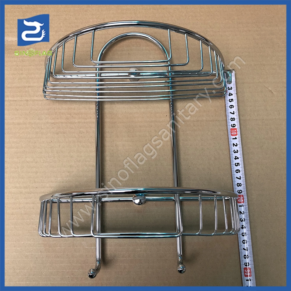 304 Double Wall Hanging Rack Stainless Steel Wire Storage Bathroom Basket