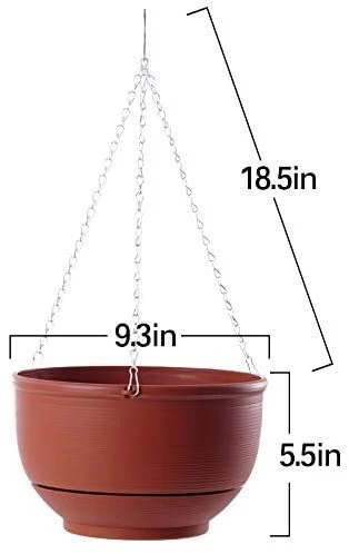 Hanging Planter with Drainer Self-Watering Pot Indoor Outdoor Garden Decoration Bl17471